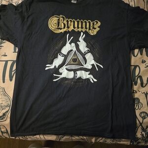 Gildan Black Tee with Gold and White Graphic